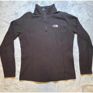 North Face Pullover Womens Medium Black‎ Fleece Quarter Zip Outdoors Hiking Warm